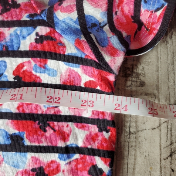 Rafaella Plus Size Women's Short Sleeve Floral Striped Top 3X 100% Cotton NWOT - Picture 7 of 14